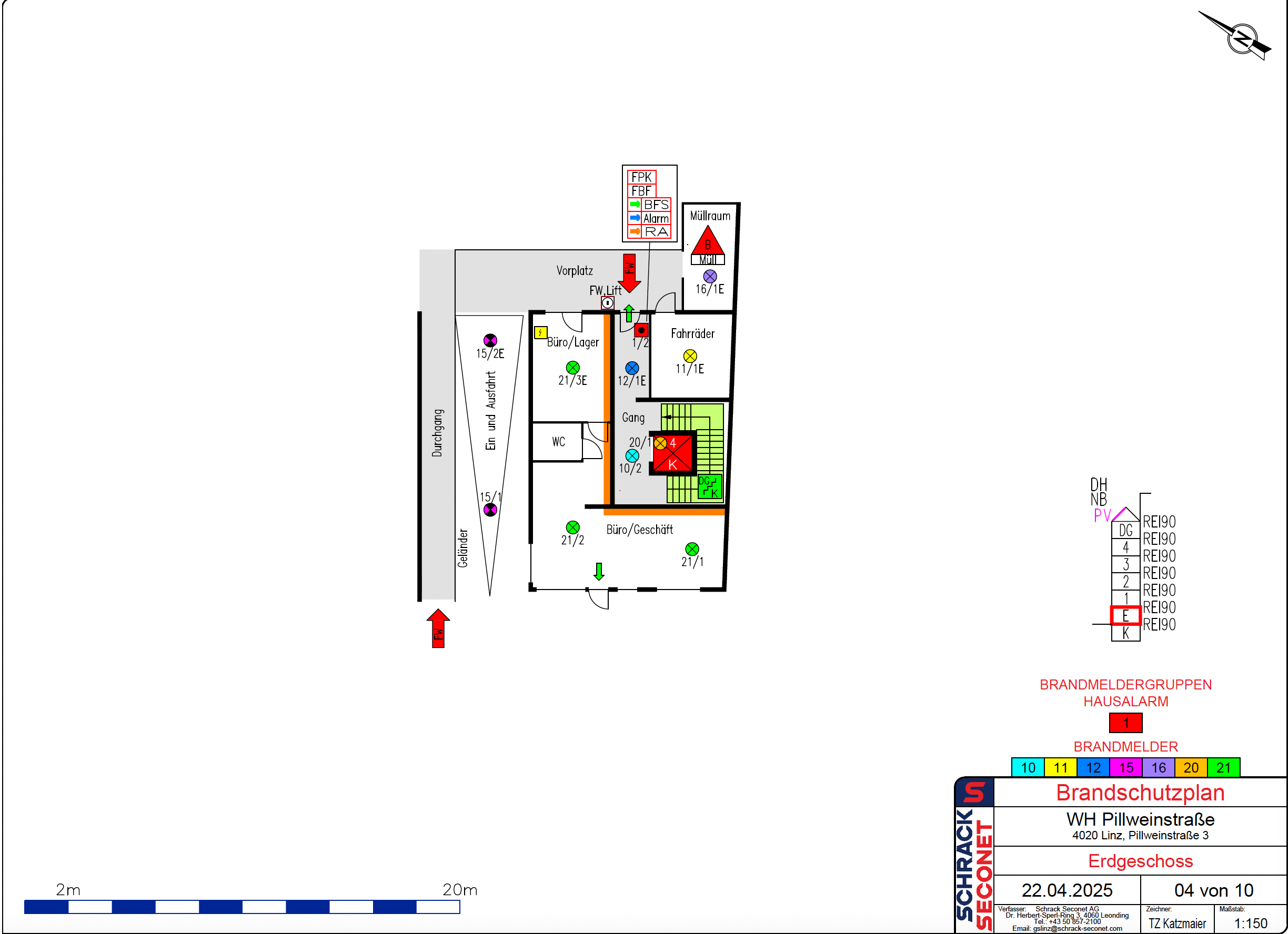 Brandschutzplan Erdgeschoss